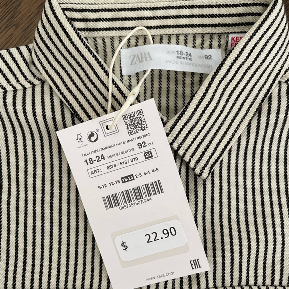 Zara Baby Striped Button Up - Picture 5 of 5